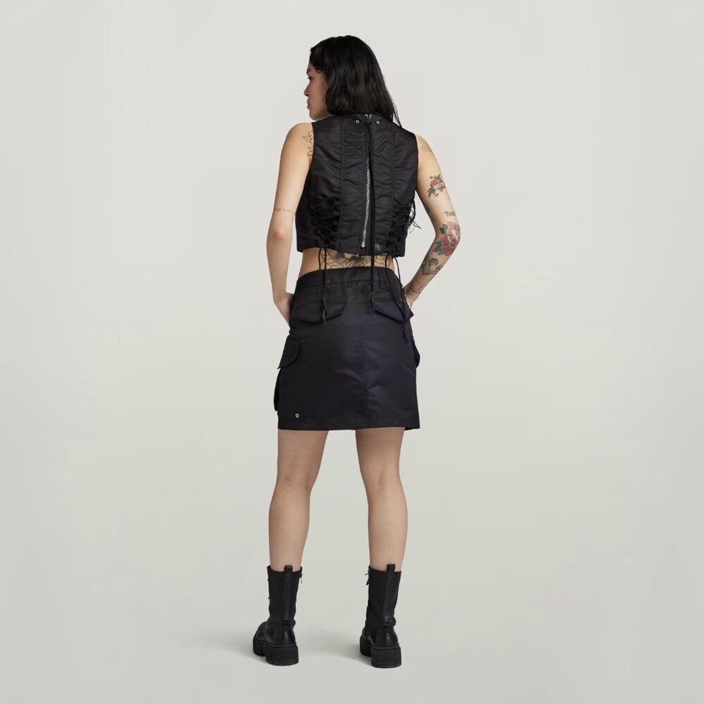 G-Star MA-1 Cropped Sleeveless Padded Top – Dark Black – XS (NWT) - Picture 4 of 11